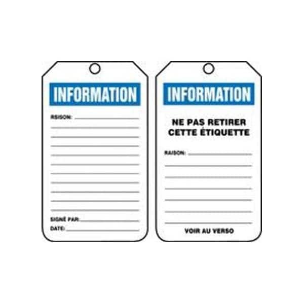 Accuform French Safety Tags, INFORMATION, 5.75in x 3.25in, RP-Plastic, 5PK FRTRS241PTM - main